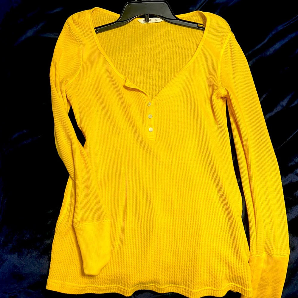 Bright yellow. Thermal. Low cut top